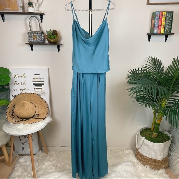 Fame and Partners The Rosalie Wide Leg Relaxed Pants Dark Sea - Picture 6 of 7